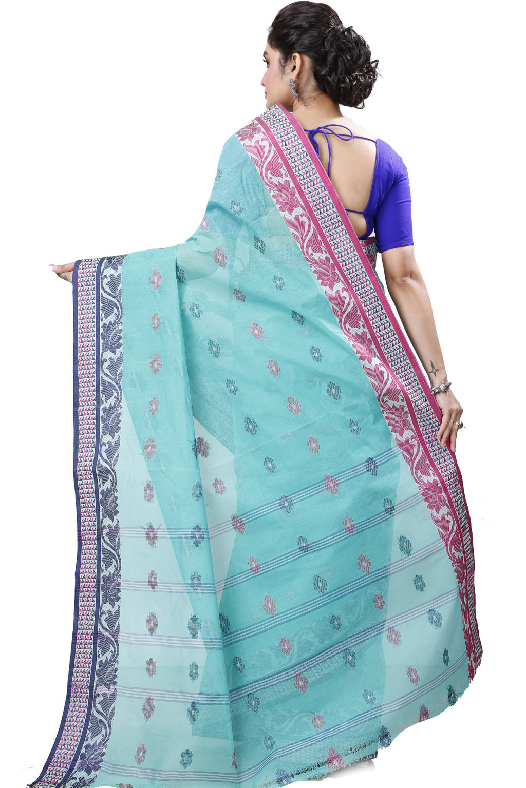 See Green Pure Cotton Raina Tant Saree (997)